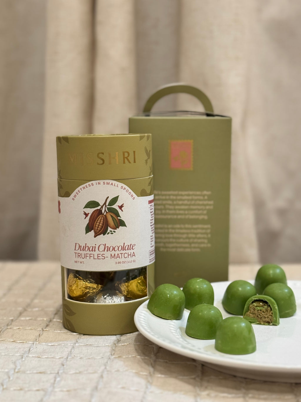 Rakhi Gift Set - Dubai Chocolate Matcha Tube and Gift Box